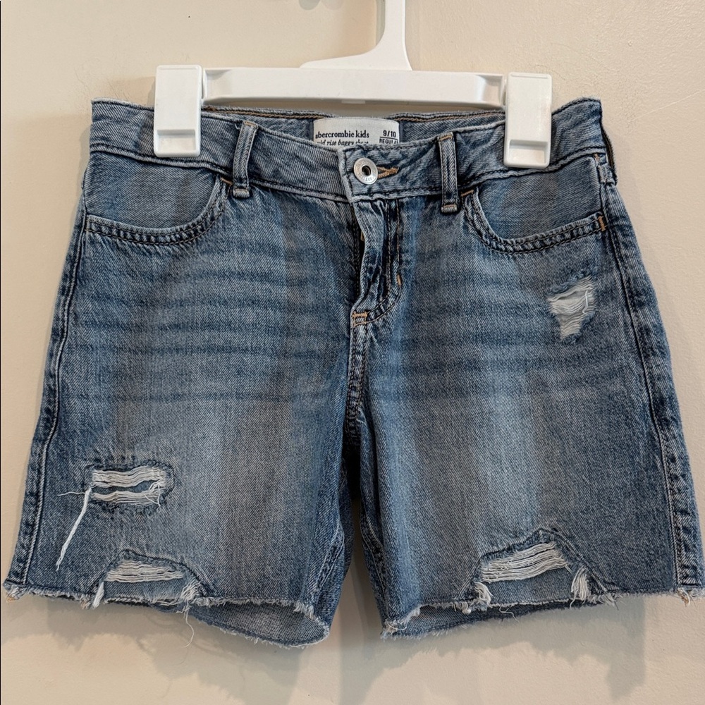 abercrombie kids Distressed Blue Denim Shorts